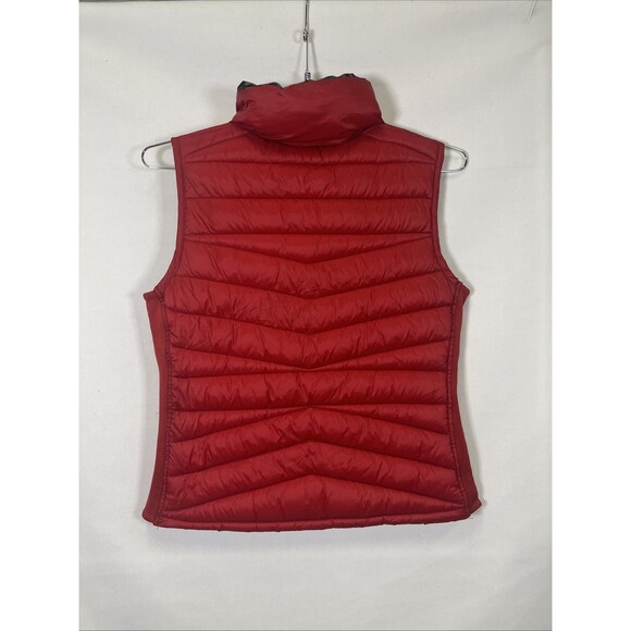 Greenlander Reversible Puffy Vest Women's Petite Medium Red Animal Print EUC - Picture 3 of 8